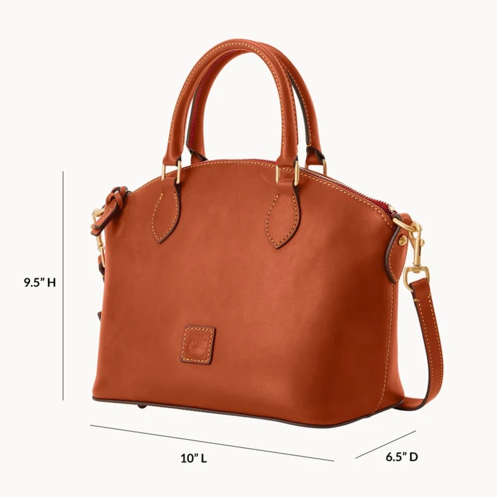 NWT Dooney & Bourke Florentine Geena Satchel Natural Brown Leather Satchel - Picture 6 of 6